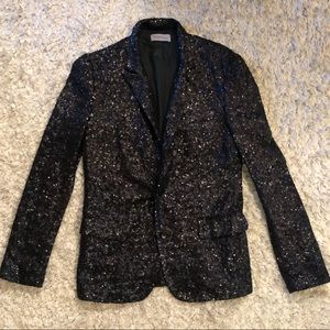 Zadig & Voltaire Black Sequin Blazer Size Small